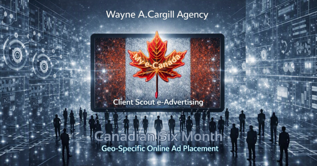 Wayne A. Cargill ~ Client Scout graphic design of Wayne A. Cargill Agency Client Scout e-Advertising Canadian Geo-Specific Six Month Online Ad Placement logo