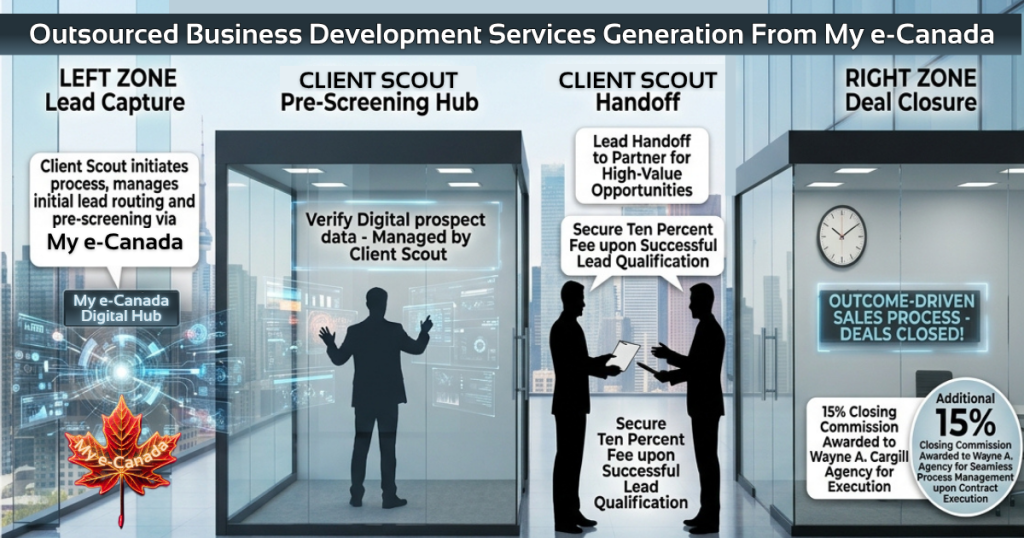 Wayne A. Cargill ~Client Scout graphic design for Wayne A. Cargill agency Outsourced Business Development Services Generation From My e-Canada used on Client Scout e-Marketing